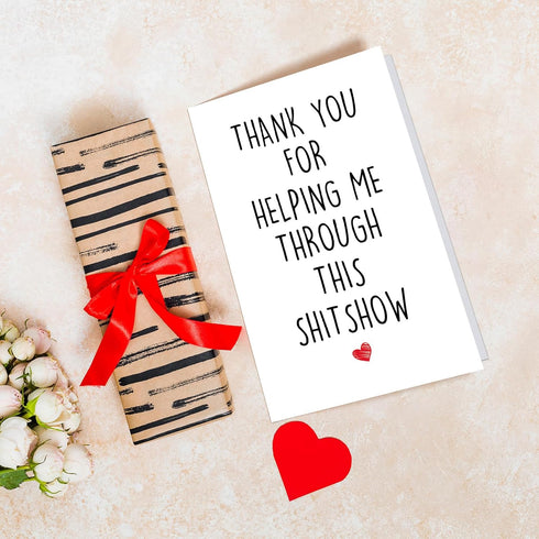Chenive Funny Thank You Card for Him Her, Appreciation Card for Friends Bestie Coworker Boss Family Sister Brother