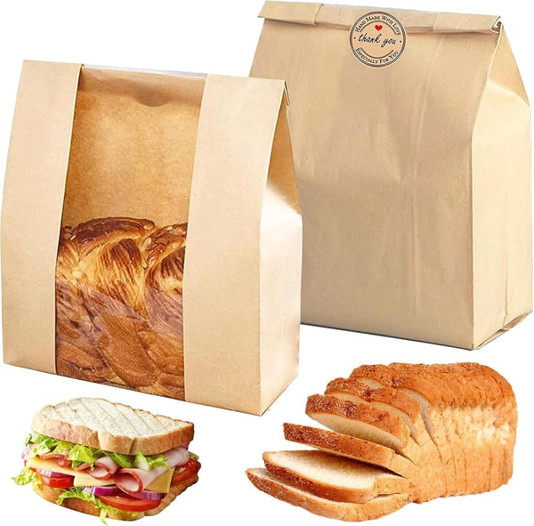 generic Rustic Style Paper Bread Bags to Enhance Artisanal Bakery Appeal