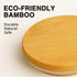 JINUYYNA 6 Pack 5 oz Natural Bamboo Oui Yogurt Jar Lids with Silicone Sealing Rings and Label for Glass Jars, Reusable