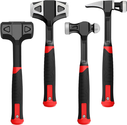YIYITOOLS 4-Piece Hammer Set - 2LB Dead Blow, 24oz Ball Peen, 20oz