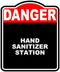 HAND SANITIZER STATION Danger Red Black Aluminum Composite Sign 15 x 18