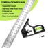 12" Metric Combination Square Ruler for Electricians and Carpenters, 45-90 Degree Marking Square, Bubble Level Tool