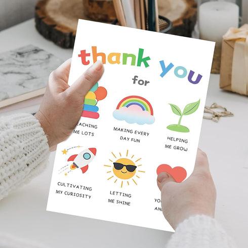 MOROLURU Teacher Thank You Card, Appreciation Greeting Card for Teacher, Thank You for Teaching Me Lots and Making