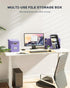 Oterri File Organizer Box with Lid, Hanging Filing Box with Mesh Pocket, Document Organizer for Letter Files, Lavender