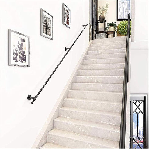 ALDEPO Non-Slip,30Cm 30cm Grab Bars Stair Railings Handrails - Black Wrought Iron Corridor Banister Support Bar
