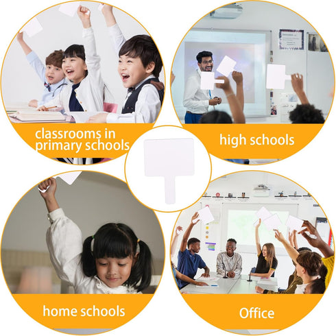 QTLCOHD 25 Pack Dry Erase Answer Paddle, 5 x 7 Inch Hand Held White Boards, Mini Double-Sided Auction Paddles