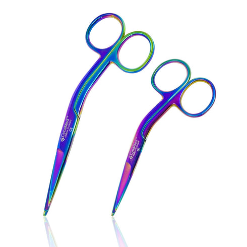 (5.5 Cynamed Knowles Bandage Scissors with Multicolor/Rainbow Titanium Coating - Perfect for EMT, Paramedics, First Aid