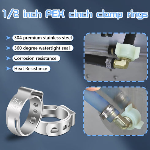 Boltigen 1/2" PEX Swivel Elbow Faucet Connector, 5pcs PEX RV Water Line Fittings