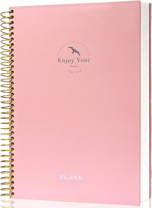 FLYING EAGLE Blank Paper Spiral Notebook, 8.5 x 11, 210 Pages, Hardcover Sketchbook