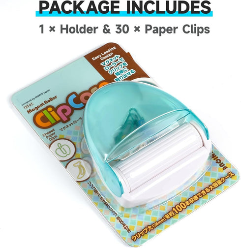 Magnetic Paper Clip Holder for Desk, Cute Office Supplies, 100pcs Gold Paper Clips 28mm (1.1"), Green Paperclips Holder