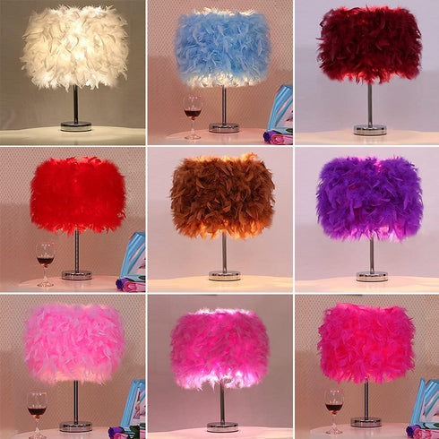 Etiger Table Lamp, Modern Elegant Bedside Table Light Bedroom Desk Night Light Lampshade for Living Room Wedding Room