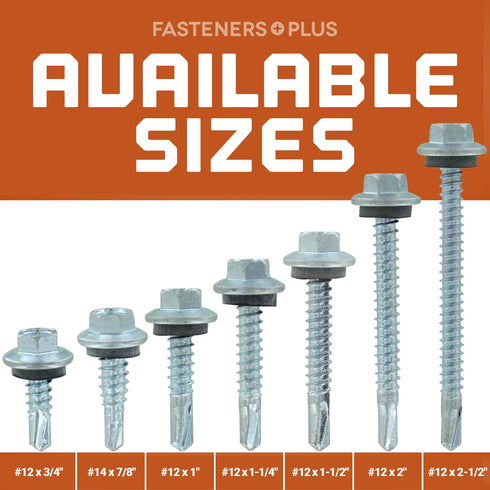 ST Fastening Maxx SteelBinder: #12 x 1" Galvanized Screws with EPDM Rubber Washer, 250-Count