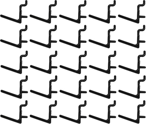 JSP Manufacturing Non-Locking Plastic Pegboard Hooks, L Style, 500 Black Craft Hooks