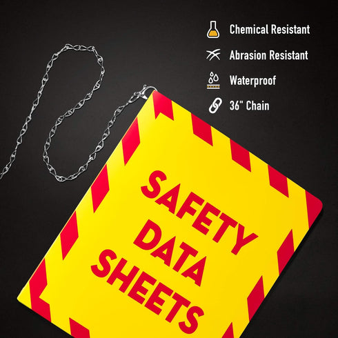 Avery UltraDuty SDS Binder with Chain, 1.5 Inch Slant Rings, Yellow/Red 3 Ring Binder (77711) by AVERY