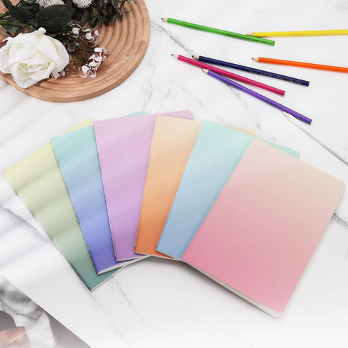 Ddaowanx 48 Pack A5 Colorful Notebooks, 6 Cute Colors, 72 Pages, 8.3x5.5 Inch, Lined Paper Travel Journals (Gradient)
