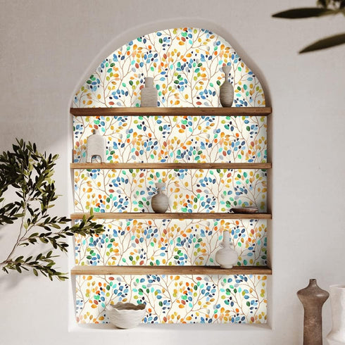 Floral Peel and Stick Wallpaper Removable Contact Paper for Nursery Home Decorations 17.7in x 118in