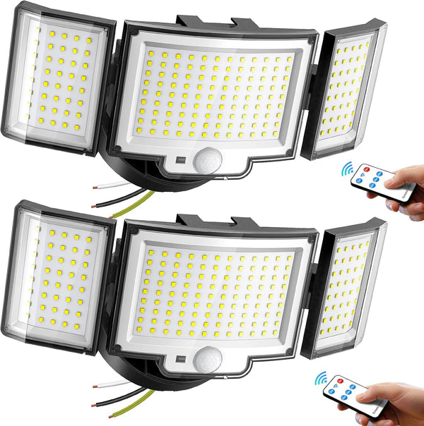 CLAONER 20W 3000LM LED Security Motion Sensor Outdoor Floodlights, 6500K Daylight Remote