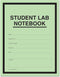 BookFactory Student Lab Notebook, 8.5" x 11", Scientific Grid Format, 50 Pages, Green Cover, 10 Pack (LAB-050-7GSS)