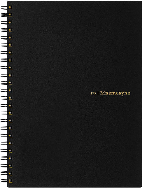 Maruman MNEMOSYNE Notebook 8.27 x 5.83 Inches (A5), 80 Sheets, 8mm Ruled 24-Line, Black, 1 ea. (N175)