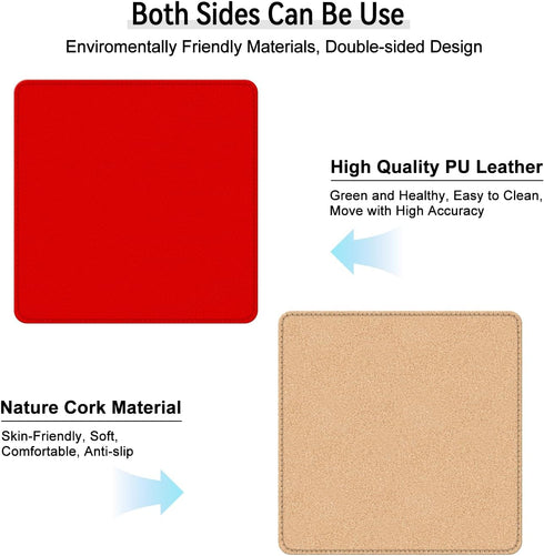 glodentai 11"*8") Leather Mouse Pad with Stitched Edge, Waterproof Gaming Mouse Mat for Computers, Laptop, Office