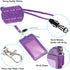 Wisdompro Badge Holder with Zip, 2-Sided Vertical PU Leather College ID Holder with Lanyard Strap - Purple
