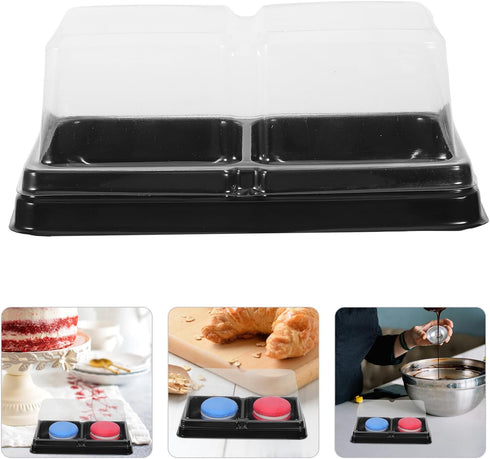 100pcs Packaging Double-compartment Bakery Boxes for Mooncakes, Cheesecake, Tiramisu, and Mousse Desserts Mini Cake