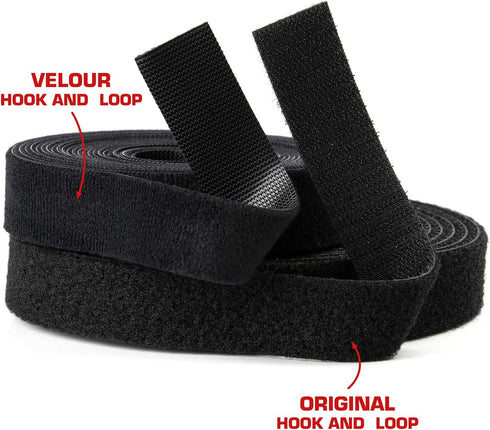 Reusable Hook & Loop Strong Grip Fastener Roll, 2" x 16' (2" Wide, 16 Feet Long), Black