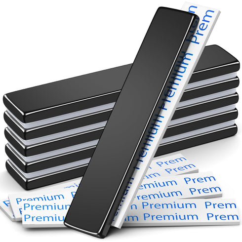 6 Pack Super Strong Neodymium Bar Magnets with Double-Sided Adhesive, Strong Magnet