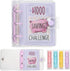 Mafegu Mini Money Saving Binder with 25 Envelopes, $1000 Savings Challenge Book, Portable