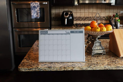 Small Double Sided White Board Calendar, Mini Portable Desktop Dry Erase Board with Stand & Monthly Planner - 10" x 14"