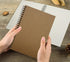Yansanido Spiral Notebook, 4 Pcs A5 Brown Craft Softcover, 60 Sheets - 120 Pages Journals for Study and Notes