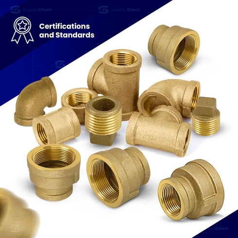 CSSD1142 1-1/4'' x 1 Inch Lead-Free Brass Reducing Coupling with Female National Pipe Taper Threaded Ends