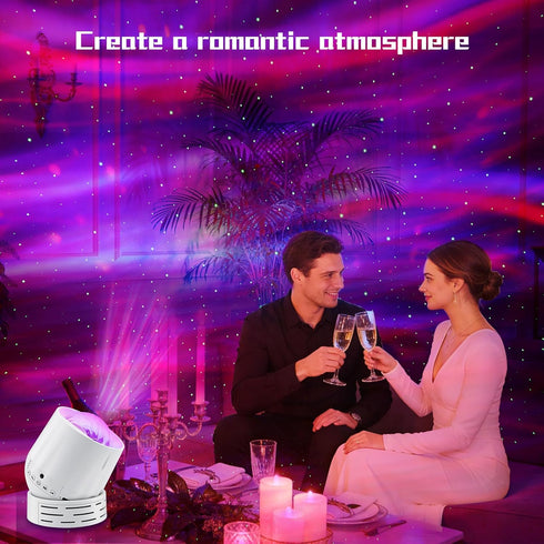 SUNFUCAN 4 Northern Lights Projector Galaxy Projector,with Bluetooth Speaker and White Noise Star Projector, Aurora