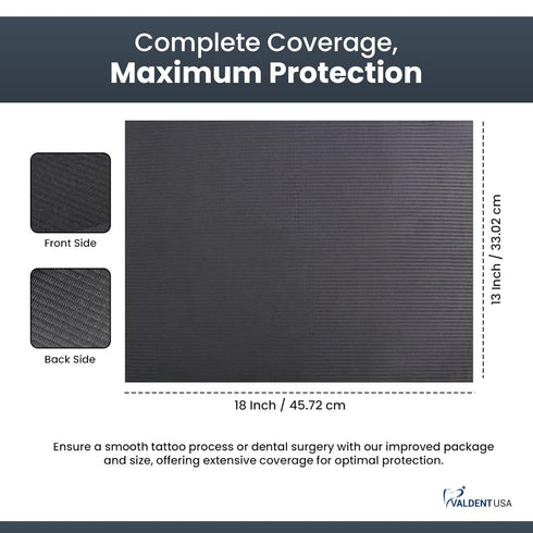 500 Pack 3-Ply 13" 18" 3-PLY ValdentUSA Nail, Medical Tray Covers, Dental Bibs Disposable Waterproof Tattoo Bibs