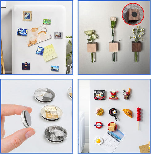 Round Magnets 30 Pieces with Adhesive Backing, 3M Strong Magnet Dots (0.8’’ x 0.08”) for DIY, Art Projects, Whiteboards