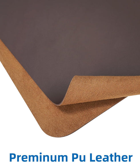 Leather Desk Pad Protector, Non-Slip PU Leather Mouse Pad, Large Waterproof Desk Mat for Office/Home