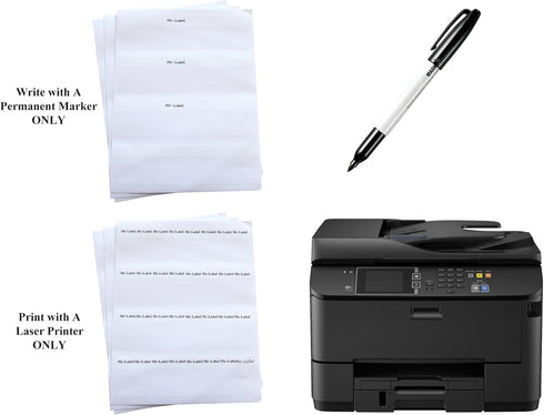 Mr-Label Self-Laminating Wrap Around Cable Labels – 25 Sheets (800 Labels), White – Letter Sheet Laser Printer Only