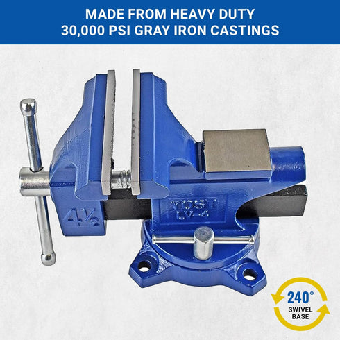 Yost Vises LV-4 Homeowner's Vise - 4.5 Inch Jaw Width, 3 Inch Jaw Opening, Secure Grip with Swivel Base