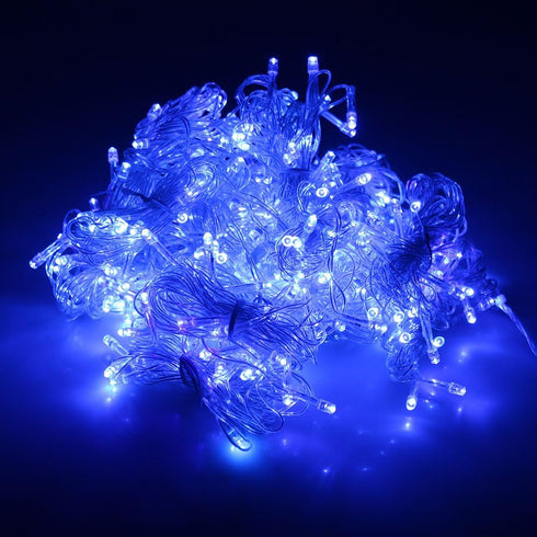 3.5M/11ft 96 LED Blue Linkable Fairy Curtain String Light with 8 Modes Functional Controller for Indoor/Outdoor/Party/Wedding/Christmas Decor by Lainin