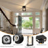 E26 Baocuz Semi Flush Mount Ceiling Light Fixture, Black Metal Frame Porch Ceiling Light Fixture with Clear Glass Shade