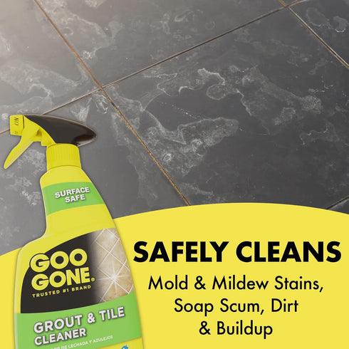 28 Goo Gone Grout & Tile Cleaner - Ounce - Removes Tough Stains Dirt Caused By Mold Mildew Soap Scum and Hard Water