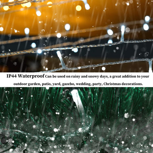 800LED 330FT 8 Outdoor Christmas String Lights, White Fairy Lights, Mode Plug in Waterproof Indoor Outdoor Decor Lights