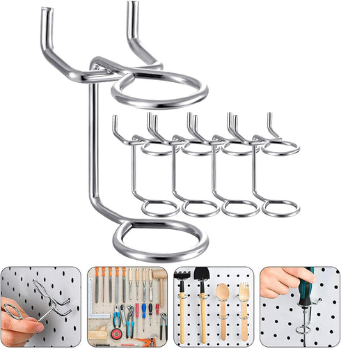 SHINEOFI 5pcs Iron Pegboard Screwdriver Holders Rack Utility Hooks for Garage Workbench Storage Easy Installation Tool