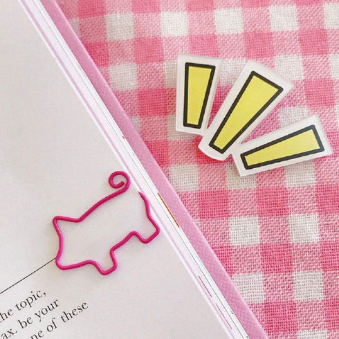 EORTA 50 Pieces Paperclips, Pink Pigs Shaped Metal Clips, Cute Cartoon Animals for Bookmarking, Scrapbooking