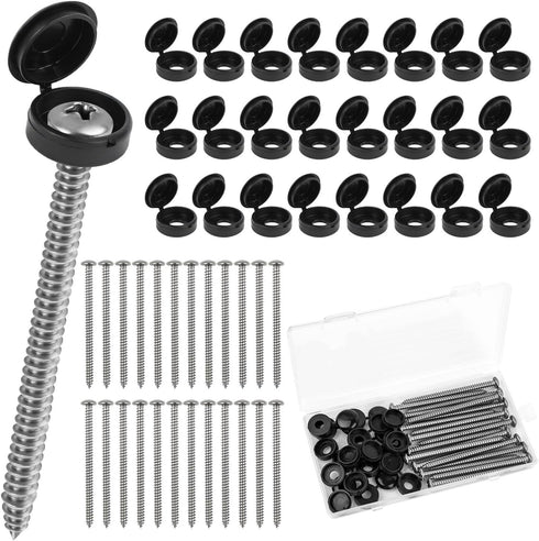Pinsit 24 Set 3Inch Shutter Screws and Caps, Shutter Screws with Caps, Fasteners