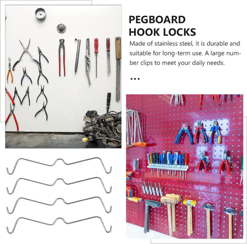DOITOOL 100pcs Tools Accessories, Stainless Locking Fixer, Organizing Accessories for Clips Hook Various Peg Steel Locks
