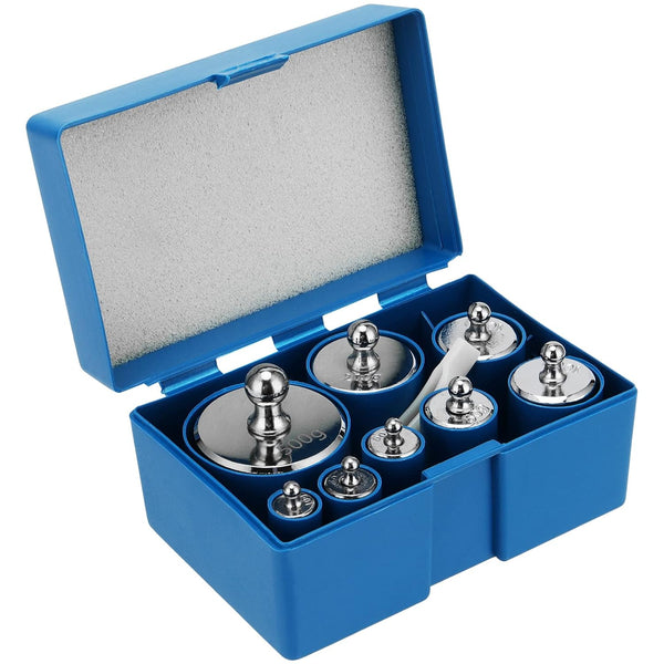 8 PCS Calibration Weights 1000g, Gram Scale Weight Set with 10g, 20g, 50g, 100g, 200g, 500g, and Tweezer