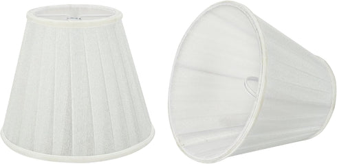 Aspen Creative 33112-2B Small Pleated Empire Shape Chandelier Clip-On Lamp Shade, White, 3" Top