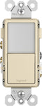 Legrand radiant NTL873LACC6 15 Amp Combination Adjustable LED Night Light, 3-Way Decorator Rocker Switch, Light Almond