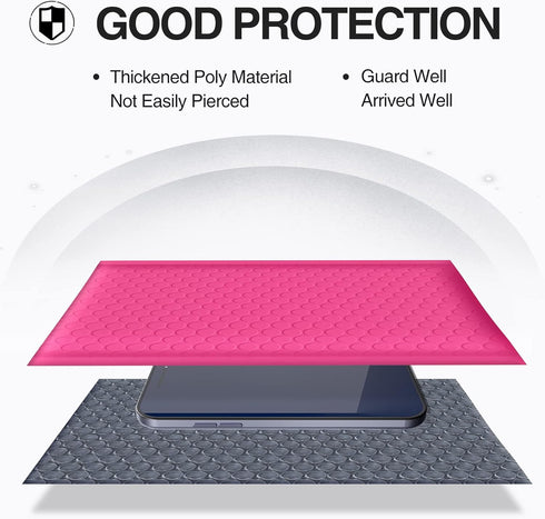 UCGOU Bubble Mailers 6x10 Inch Hot Pink, 25 Pack, Usable Size 6x9 Inch Poly Padded Envelopes for Jewelry, Makeup